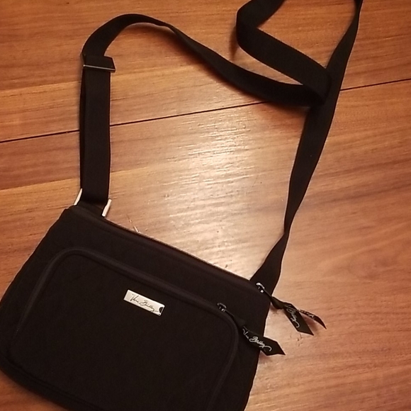 Vera Bradley Handbags - Vera Bradley black leather crossbody bag..LIKE NEW